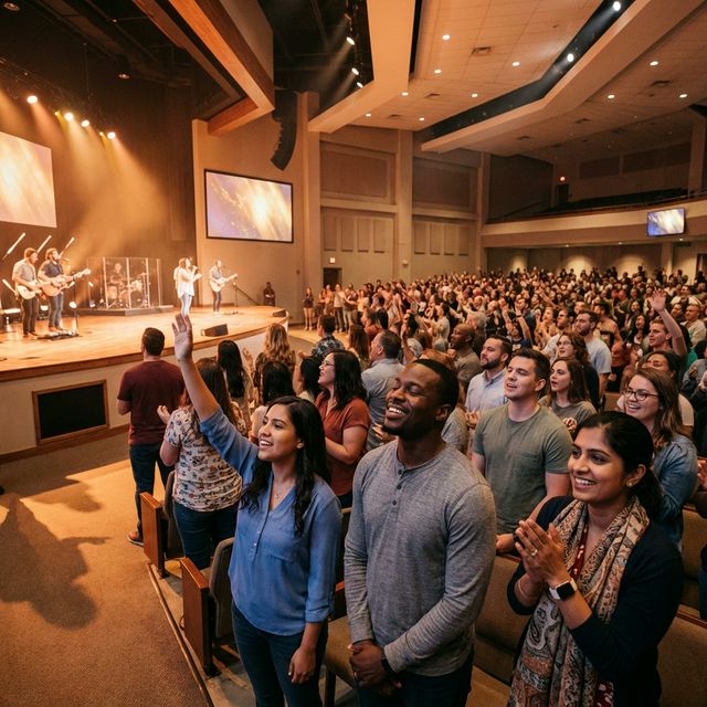 Diverse community in worship